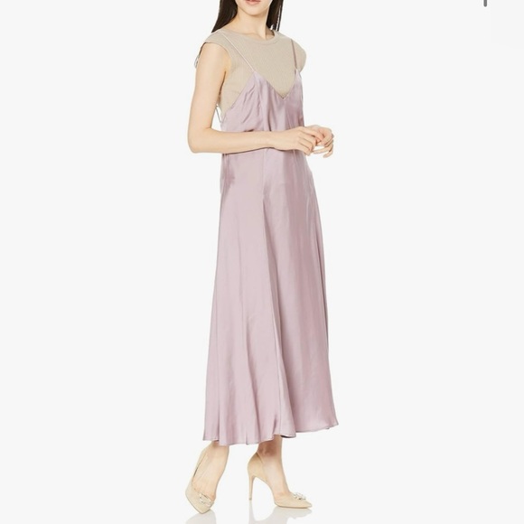 Snidel SWFO204043 Women's Cut Satin Layered Dress Purple Size F - Picture 1 of 10